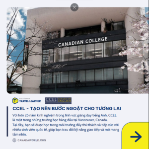 CCEL - Canadian College of English Language - Tạo nên bước ngoặt tương lai cùng Travel Learner